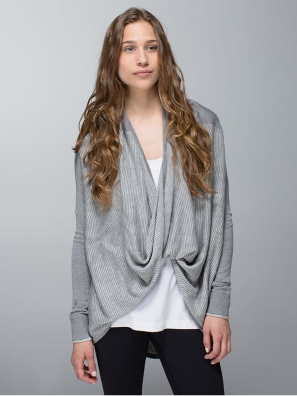 Lululemon Iconic Sweater Wrap Open-front Light Grey Size 8